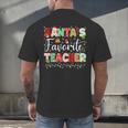 Santas Favorite Teacher Christmas Matching Xmas Men Women Men's Back Print T-Shirt, gift for family, gift for coworker