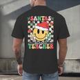 Santas Favorite Teacher Retro Groovy Smile Face Christmas Men's Back Print T-Shirt, gift for family, gift for coworker