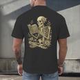 Skeleton Book Floral Skull Halloween Teacher Costume Men's Back Print T-Shirt, gift for family, gift for coworker Skeleton Book Floral Skull Halloween Teacher Costume Men's Back Print T-Shirt, gift for family, gift for coworker
