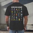 Space Alphabet Galaxy Astronaut Planets Student Teacher Men's Back Print T-Shirt, gift for family, gift for coworker