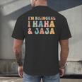 Spanish Teacher Groovy I'm Bilingual I Haha And Jaja Men's Back Print T-Shirt, gift for family, gift for coworker Spanish Teacher Groovy I'm Bilingual I Haha And Jaja Men's Back Print T-Shirt, gift for family, gift for coworker