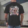 Spooky Music Teacher Halloween Music Teaching Men Women Men's Back Print T-Shirt, gift for family, gift for coworker