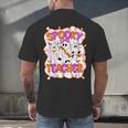 Spooky Teacher Ghost Pencil Teacher Halloween Teacher Men's Back Print T-Shirt, gift for family, gift for coworker