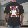 Spooky Teacher Ghost Pencil Teach Halloween Teacher Men's Back Print T-Shirt, gift for family, gift for coworker Spooky Teacher Ghost Pencil Teach Halloween Teacher Men's Back Print T-Shirt, gift for family, gift for coworker