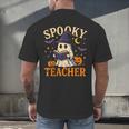 Spooky Teacher Halloween Cute Ghost Pumpkin Reading Women Men's Back Print T-Shirt, gift for family, gift for coworker