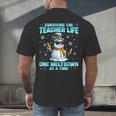 Surviving The Teacher Life Pjs Pajamas Christmas Xmas Teache Men's Back Print T-Shirt, gift for family, gift for coworker