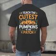 I Teach The Cutest Pumpkins In The Patch Halloween Teacher Men's Back Print T-Shirt, gift for family, gift for coworker I Teach The Cutest Pumpkins In The Patch Halloween Teacher Men's Back Print T-Shirt, gift for family, gift for coworker