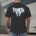 Teach Teacher Coquette Bow Pencil Back To School First Day Men's Back Print T-Shirt, gift for family, gift for coworker
