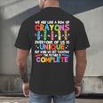 Teacher We Are Like a Box Of Crayons For Men Women Kids Men's Back Print T-Shirt, gift for family, gift for coworker Teacher We Are Like a Box Of Crayons For Men Women Kids Men's Back Print T-Shirt, gift for family, gift for coworker