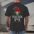 Teacher Gnome Xmas Family Matching Plaid Christmas Gnomes Men's Back Print T-Shirt, gift for family, gift for coworker
