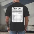 Teacher Nutrition Facts Teachers Nutritional Fact Men's Back Print T-Shirt, gift for family, gift for coworker Teacher Nutrition Facts Teachers Nutritional Fact Men's Back Print T-Shirt, gift for family, gift for coworker