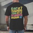 Teacher Overuse 67 Teacher Men's Back Print T-Shirt, gift for family, gift for coworker