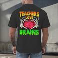 Teacher Teachers Love Brains Skeleton Hand Heart Halloween Men's Back Print T-Shirt, gift for family, gift for coworker Teacher Teachers Love Brains Skeleton Hand Heart Halloween Men's Back Print T-Shirt, gift for family, gift for coworker