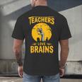Teachers Love Brains Shirt Men Women Halloween Teacher Men's Back Print T-Shirt, gift for family, gift for coworker