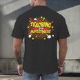 Teaching Is My Superpower Retro Comic Teacher Men's Back Print T-Shirt, gift for family, gift for coworker