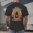 Thankful For My 5th Grade Turkeys Thanksgiving Teacher Men's Back Print T-Shirt, gift for family, gift for coworker