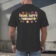 Think Happy Thoughts Teens Spring Positive Message Teachers For Men Women Girls Kids Men's Back Print T-Shirt, gift for family, gift for coworker