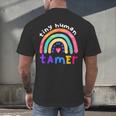 Tiny Human Tamer Watercolor Rainbow Daycare Teacher Men's Back Print T-Shirt, gift for family, gift for coworker Tiny Human Tamer Watercolor Rainbow Daycare Teacher Men's Back Print T-Shirt, gift for family, gift for coworker