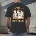 TK Boo Crew Preppy Halloween Floral Ghost TK Teacher Team TK Men's Back Print T-Shirt, gift for family, gift for coworker