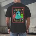 Trick Or Teach Neon Ghost Flower Teacher Spooky Halloween Men's Back Print T-Shirt, gift for family, gift for coworker