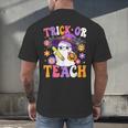 Trick Or Teach Teacher Ghost Teaching Fun Halloween Teacher Men's Back Print T-Shirt, gift for family, gift for coworker Trick Or Teach Teacher Ghost Teaching Fun Halloween Teacher Men's Back Print T-Shirt, gift for family, gift for coworker