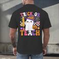 Trick Or Teach Teacher Pencil Ghost Halloween Teacher Men's Back Print T-Shirt, gift for family, gift for coworker Trick Or Teach Teacher Pencil Ghost Halloween Teacher Men's Back Print T-Shirt, gift for family, gift for coworker