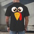 Turkey Face Halloween Costume Thanksgiving Teacher Nurse Men's Back Print T-Shirt, gift for family, gift for coworker