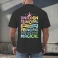 Unicorn Principal Back To School Teacher Appreciation Men's Back Print T-Shirt, gift for family, gift for coworker