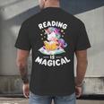 Unicorn Teacher Reading Is Magical Book Men's Back Print T-Shirt, gift for family, gift for coworker
