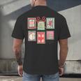 Vintage Preppy Very Merry Teacher Santa Stamps Christmas Men's Back Print T-Shirt, gift for family, gift for coworker