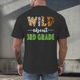 Wild About 3rd Grade Teacher Student Third Grade Zoo Safari Men Women Girls Kids Men's Back Print T-Shirt, gift for family, gift for coworker