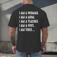 Woman Mom Teacher Wife TIRED T Shirt Cute Mom Teacher Shirts Men's Back Print T-Shirt, gift for family, gift for coworker