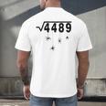 67 Meme Math Teacher 6 7 Halloween Spiders Square Root 4489 Men's Back Print T-Shirt, gift for family, gift for coworker
