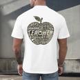 Apple Camoflauge Clothing Camo Student Teacher Cute School Men's Back Print T-Shirt, gift for family, gift for coworker