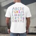 Back To School Kindergarten Alphabet ABC Teacher Women Kids Men's Back Print T-Shirt, gift for family, gift for coworker