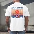 Take Chances Make Mistakes Get Messy Vintage Teacher Life Men's Back Print T-Shirt, gift for family, gift for coworker