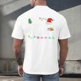 Is It Christmas Break Yet Teacher Xmas Light Santa Hat Men's Back Print T-Shirt, gift for family, gift for coworker