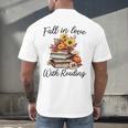 Fall In Love With Reading Book Autumn Teachers Pumpkins Men's Back Print T-Shirt, gift for family, gift for coworker Fall In Love With Reading Book Autumn Teachers Pumpkins Men's Back Print T-Shirt, gift for family, gift for coworker