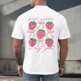 First Grade Is My Jam Strawberry First Grade Teacher Women Men's Back Print T-Shirt, gift for family, gift for coworker