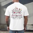 Floral Book a New Chapter Begins Retired Retirement Teacher Men's Back Print T-Shirt, gift for family, gift for coworker