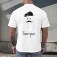 French Teacher Halloween Bonjour Ghost Men's Back Print T-Shirt, gift for family, gift for coworker French Teacher Halloween Bonjour Ghost Men's Back Print T-Shirt, gift for family, gift for coworker