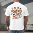 Ghost Reading Books Halloween Bow Spooky Teacher Student Men's Back Print T-Shirt, gift for family, gift for coworker Ghost Reading Books Halloween Bow Spooky Teacher Student Men's Back Print T-Shirt, gift for family, gift for coworker