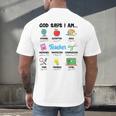 God Says Im Teacher Christian Back To School Religious Men's Back Print T-Shirt, gift for family, gift for coworker God Says Im Teacher Christian Back To School Religious Men's Back Print T-Shirt, gift for family, gift for coworker