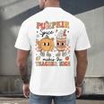 Groovy Pumpkin Spice Makes Teacher Nice Fall Thanksgiving Men's Back Print T-Shirt, gift for family, gift for coworker Groovy Pumpkin Spice Makes Teacher Nice Fall Thanksgiving Men's Back Print T-Shirt, gift for family, gift for coworker