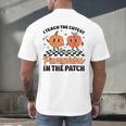 Groovy I Teach The Cutest Pumpkins In The Patch For Teacher Men's Back Print T-Shirt, gift for family, gift for coworker Groovy I Teach The Cutest Pumpkins In The Patch For Teacher Men's Back Print T-Shirt, gift for family, gift for coworker