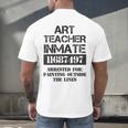 Halloween Art Teacher Prisoner Costume Men's Back Print T-Shirt, gift for family, gift for coworker