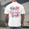 Hello Second Grade First Day Of School Coquette Teacher Girl Men's Back Print T-Shirt, gift for family, gift for coworker Hello Second Grade First Day Of School Coquette Teacher Girl Men's Back Print T-Shirt, gift for family, gift for coworker