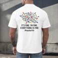 It's Fine I'm Fine Christmas Lights Teacher Xmas Men's Back Print T-Shirt, gift for family, gift for coworker It's Fine I'm Fine Christmas Lights Teacher Xmas Men's Back Print T-Shirt, gift for family, gift for coworker