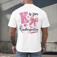 K Is For Kindergarten Teacher Coquette Bow Back To School Men's Back Print T-Shirt, gift for family, gift for coworker K Is For Kindergarten Teacher Coquette Bow Back To School Men's Back Print T-Shirt, gift for family, gift for coworker