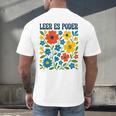 Leer Es Poder Cute Floral Boho Spanish Teacher Reading Men's Back Print T-Shirt, gift for family, gift for coworker Leer Es Poder Cute Floral Boho Spanish Teacher Reading Men's Back Print T-Shirt, gift for family, gift for coworker
